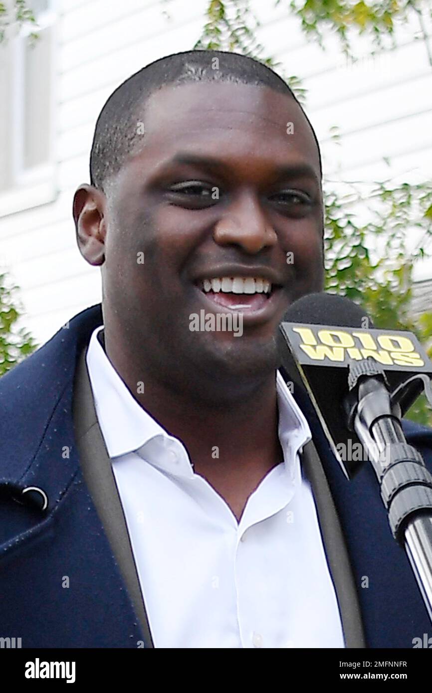 Democratic candidate Mondaire Jones campaigns on Election Day, Tuesday