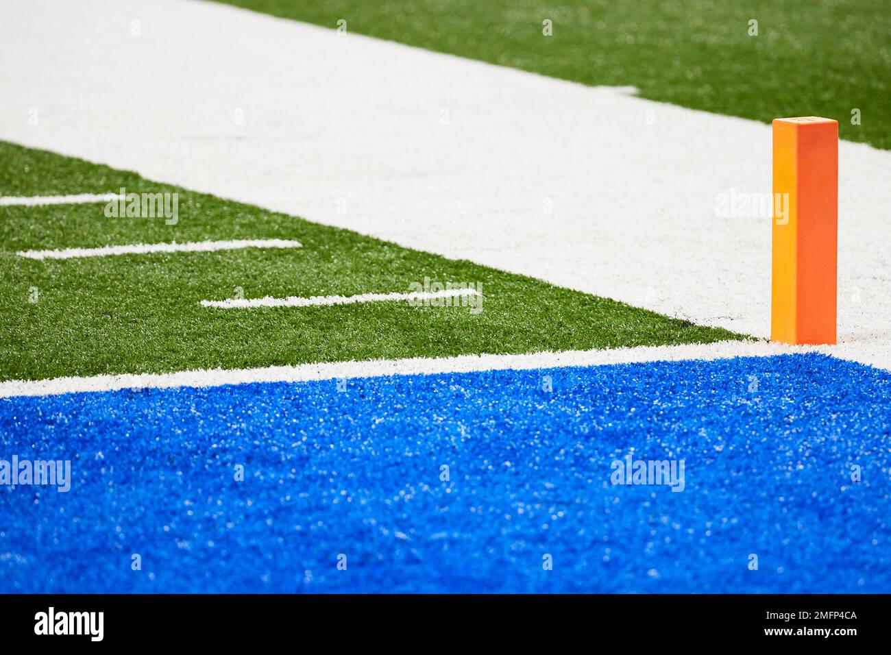 Detail of goal line during an NFL football game between the Detroit ...