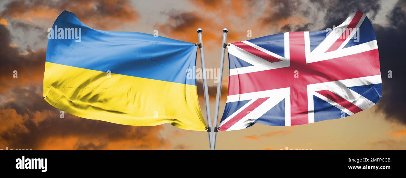 brittish ukrainia BritishUkrainian Aid supports people suffering from the war and humanitarian crisis in Ukraine by aligning UK and Ukrainian efforts. Stock Photo