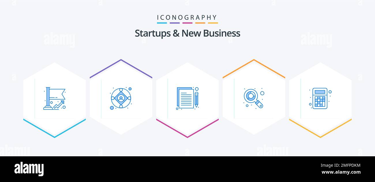 Startups And New Business 25 Blue icon pack including maths ...