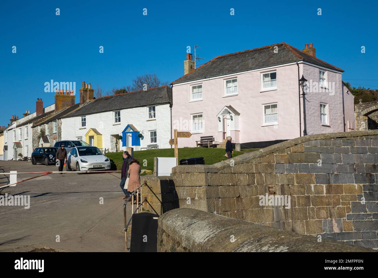 Colourful Houses in Charlestown, Cornwall Stock Photo Alamy