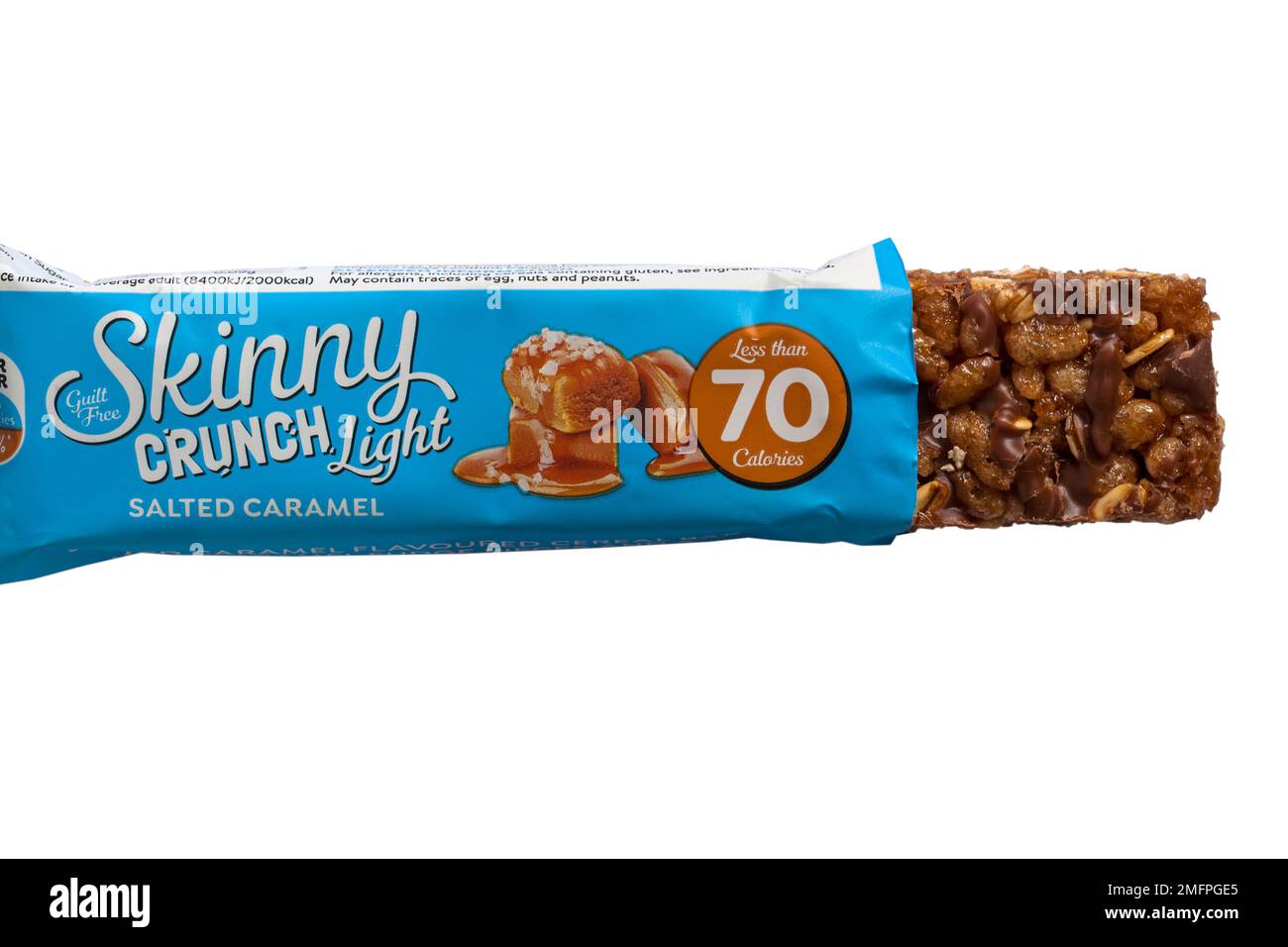 Skinny crunch salted caramel light snack bars hires stock photography