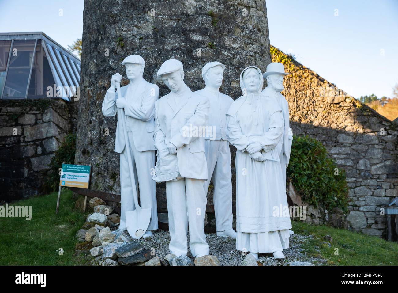 Clay Statues of Victorian people at the entrance to Wheal Martyn Clay