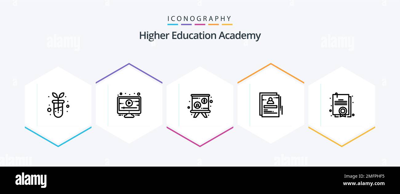 Academy 25 Line icon pack including . degree. presentation. certificate. student Stock Vector
