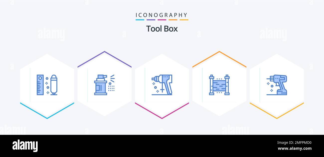 Tools 25 Blue icon pack including drill. yard. construction. security