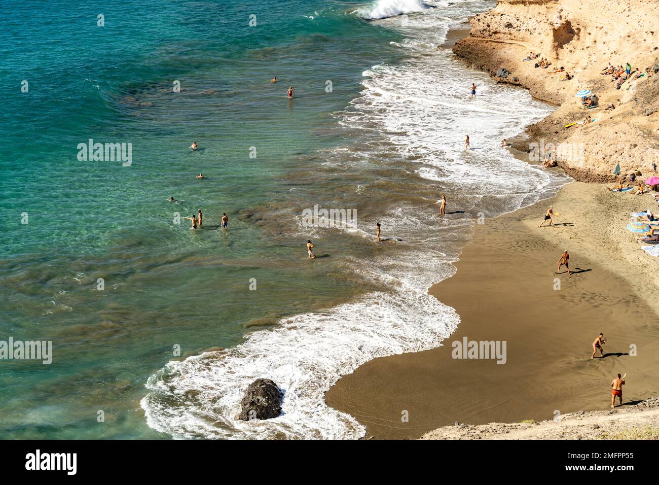 Der Strand Playa de Diego Hernandez an der Costa Adeje, Teneriffa, Kanarische Inseln, Spanien |  The Costa Adeje beach Playa de Diego Hernandez, Tener Stock Photo