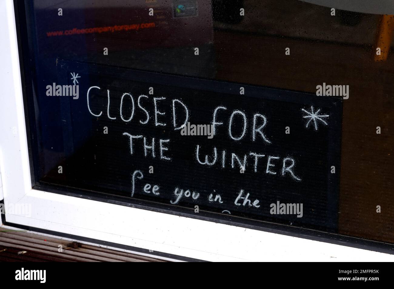 Closed for the winter sign Paignton, Devon Stock Photo Alamy