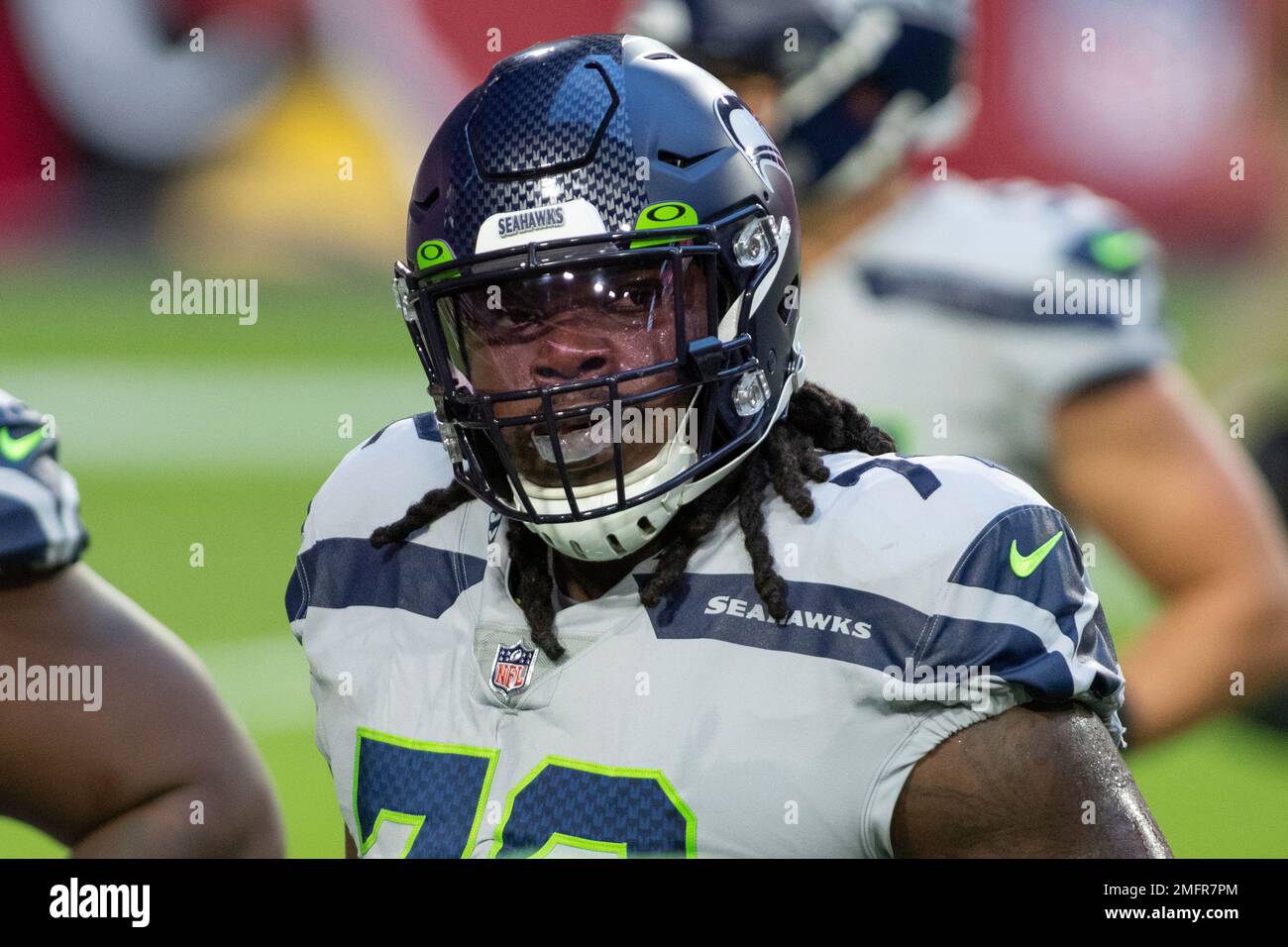 Brandon Shell Nfl Seattle Seahawks offensive tackle Brandon Shell (72) reacts on the ...