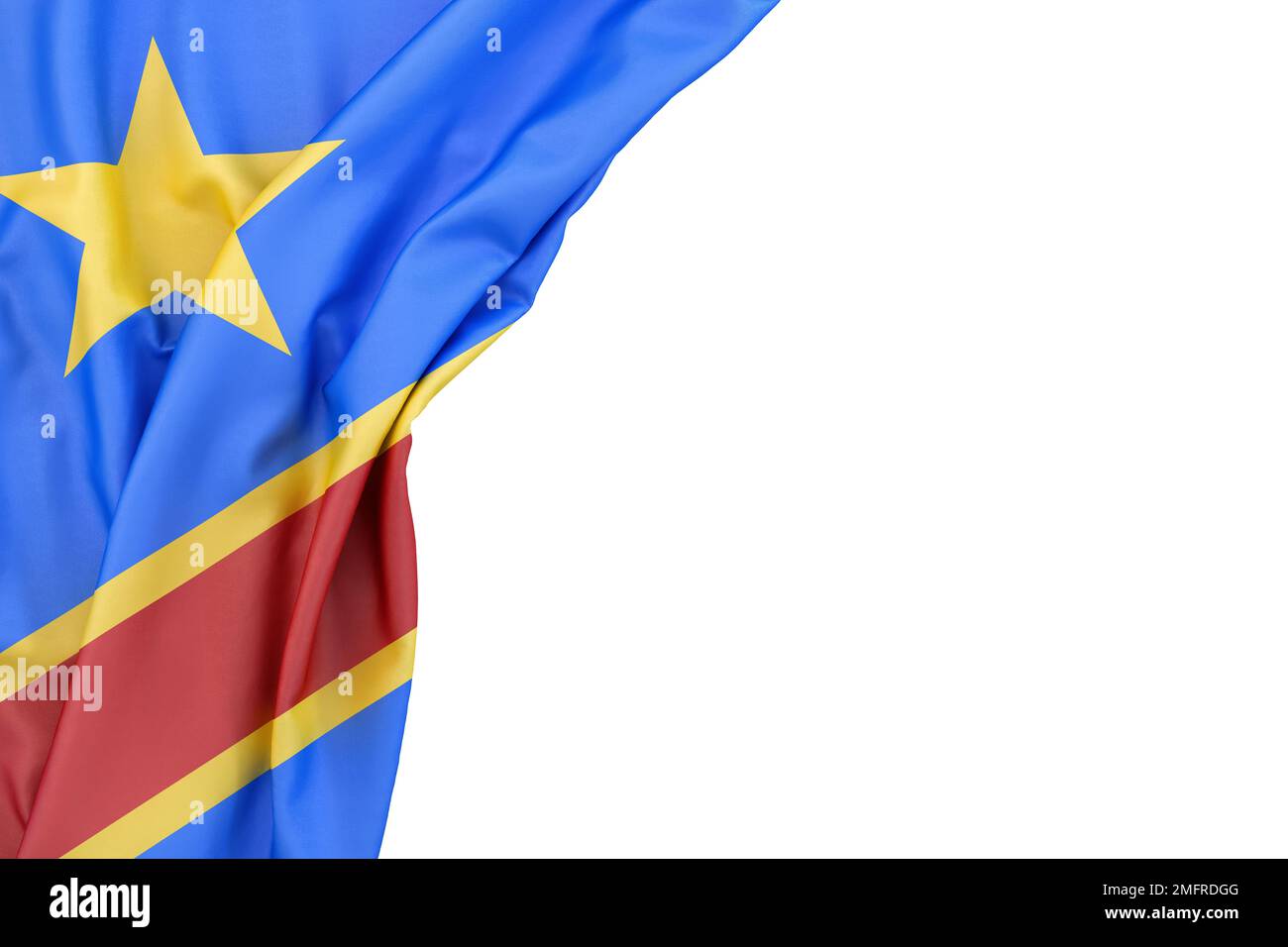 Flag of Democratic Republic of the Congo in the corner on white ...