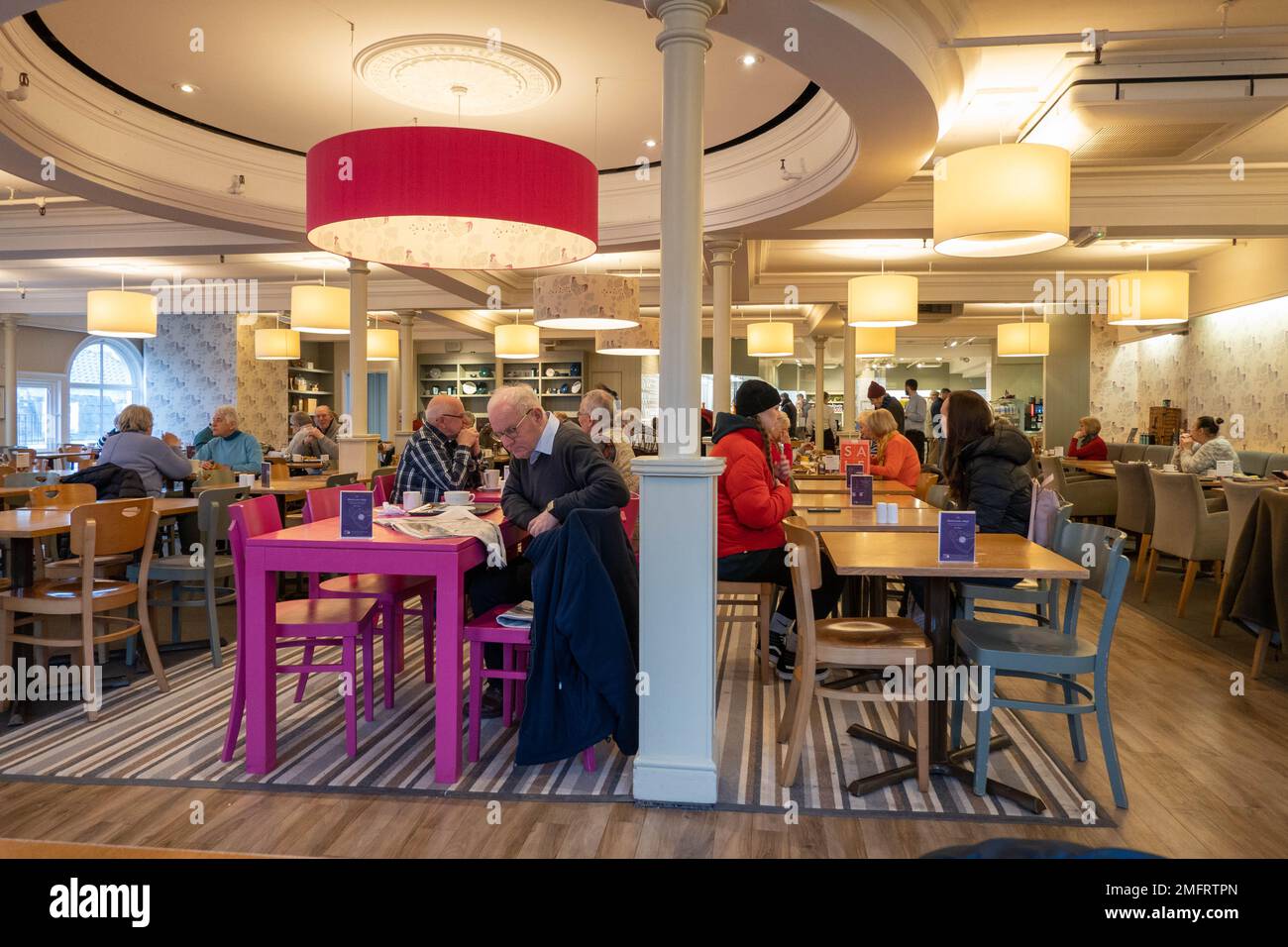 Jarrolds old style restaurant in Norwich Norfolk with people sitting at