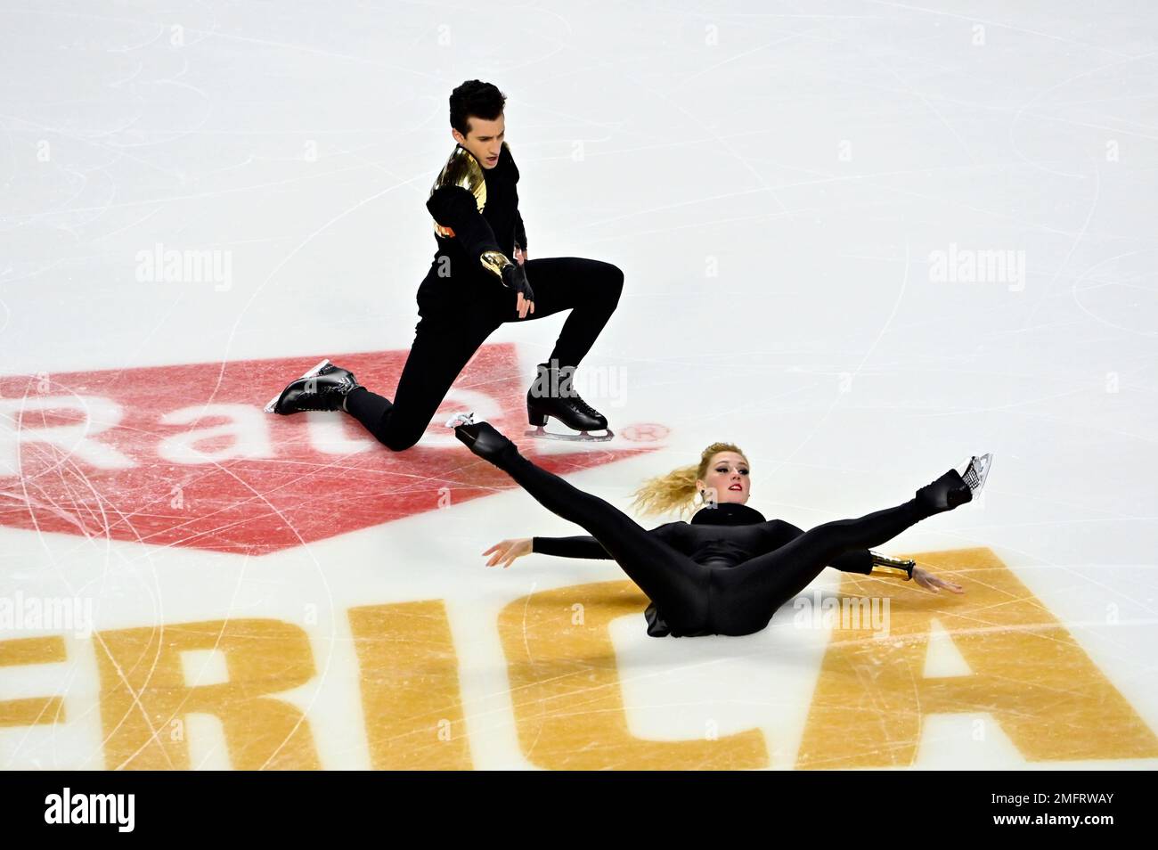 Emily Monaghan Emily Monaghan and Ilias Fourati of Hungary compete during the ice ...