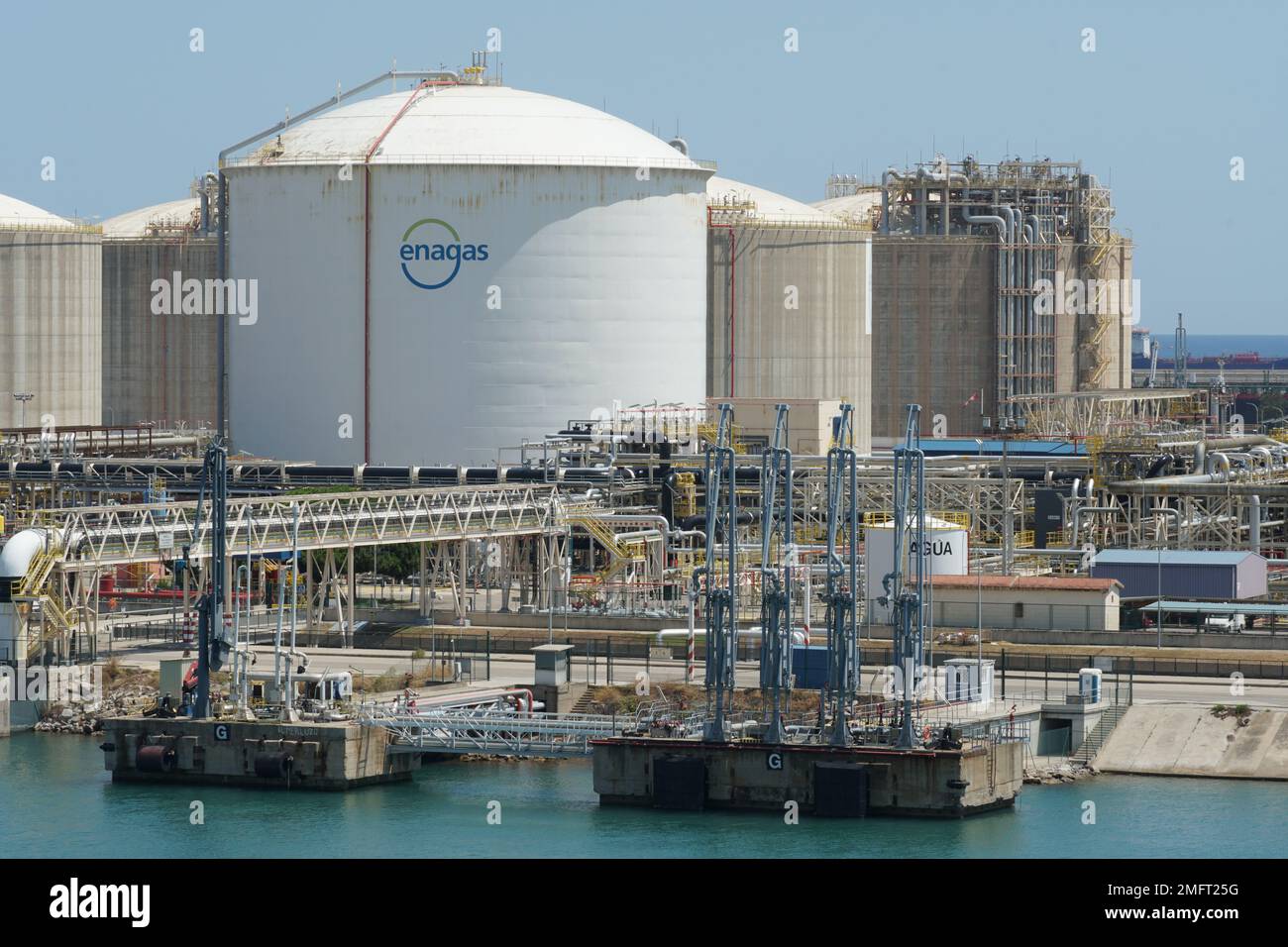 View on liquefied natural gas regasification terminal Enagas in ...