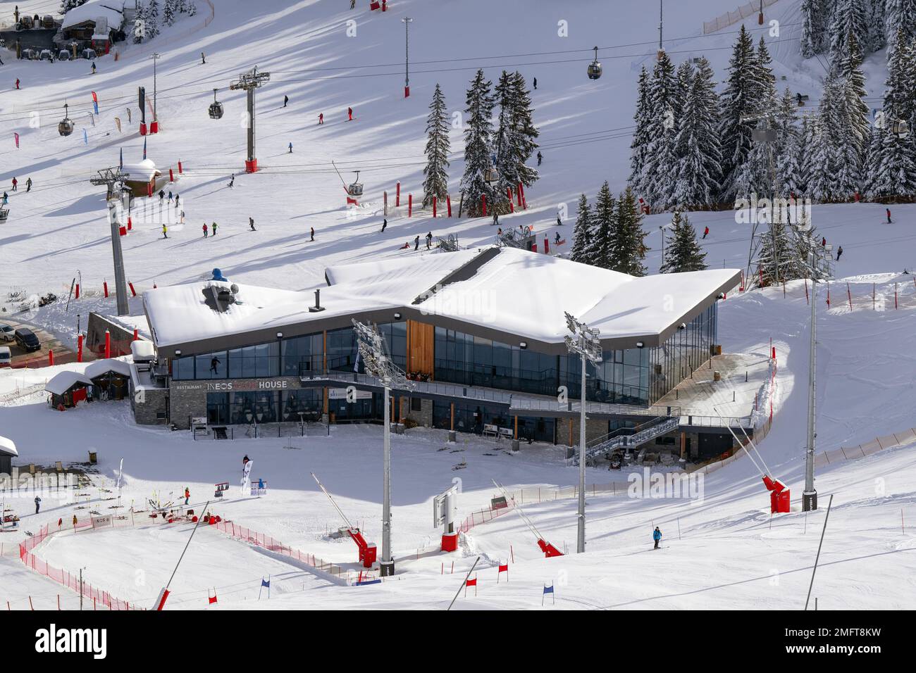 The Croisette and the Ineos Club House in the ski resort of Courchevel in  the French Alps Stock Photo - Alamy