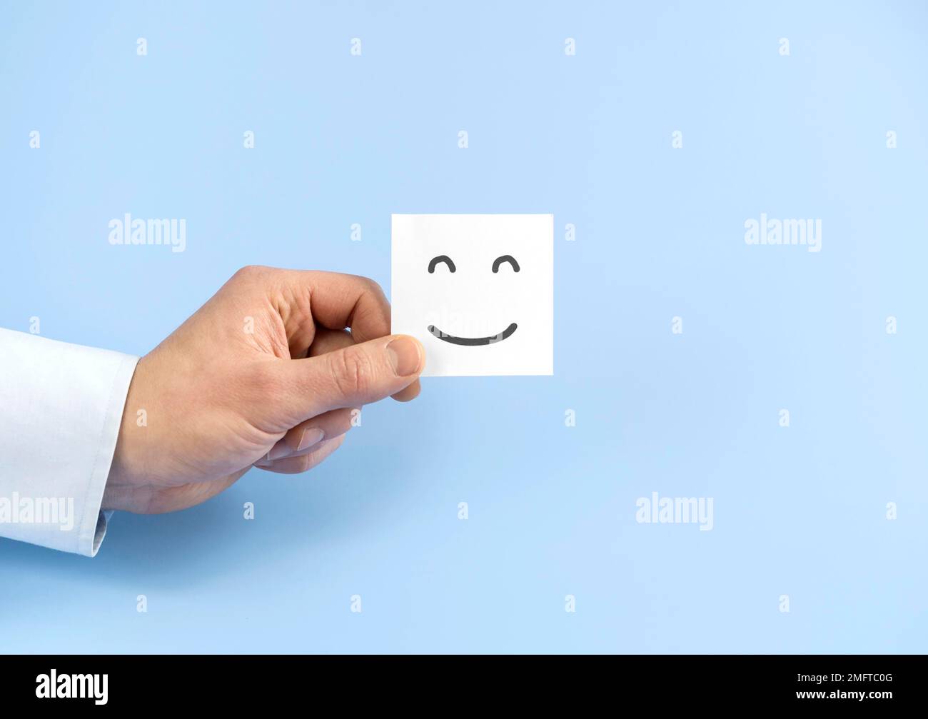 top view arrangement with smiley emoji card Stock Photo