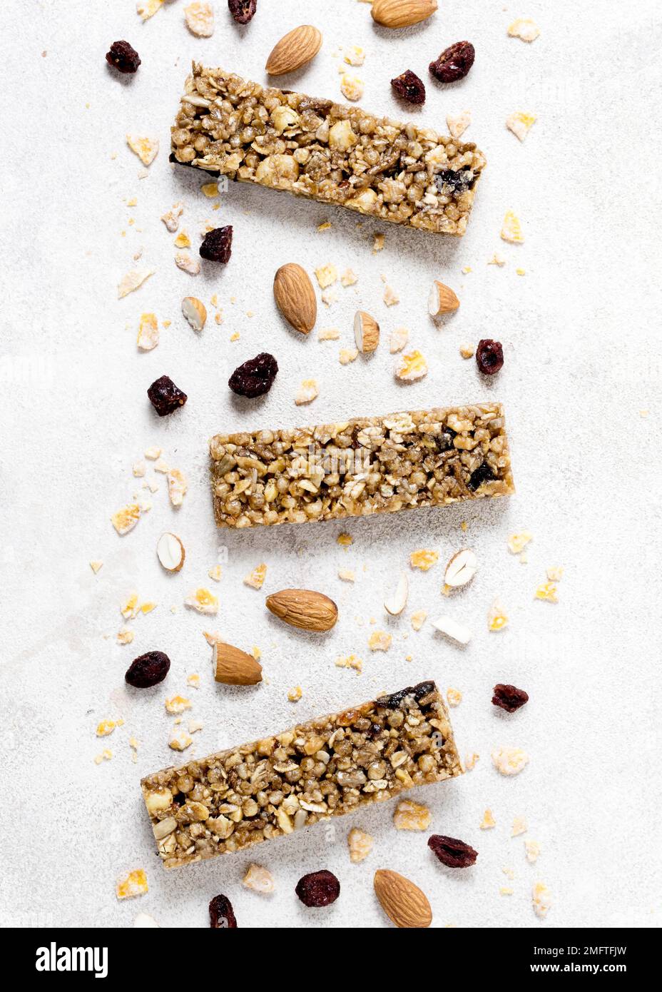 top view cereal bars Stock Photo