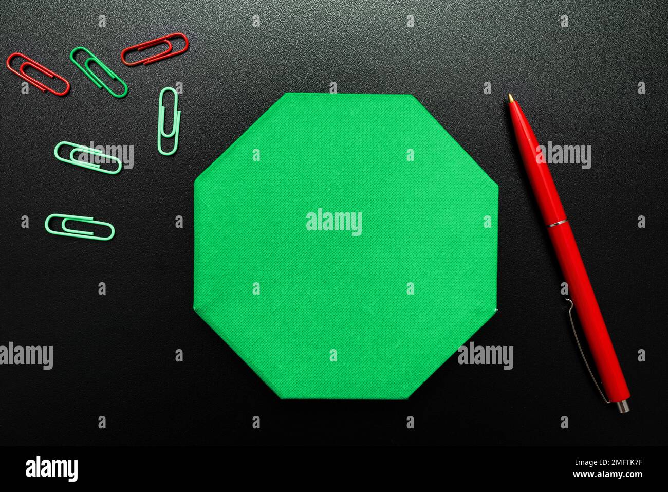 Paperclips Around Important Informations On Desk. Presented Recent Updates. Stock Photo