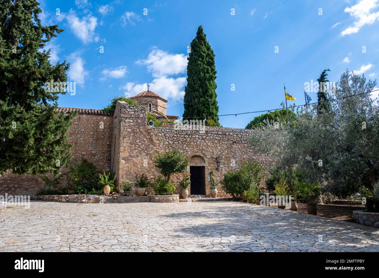 Monastery of Moni Agnountos, Peloponnese, Greece Stock Photo