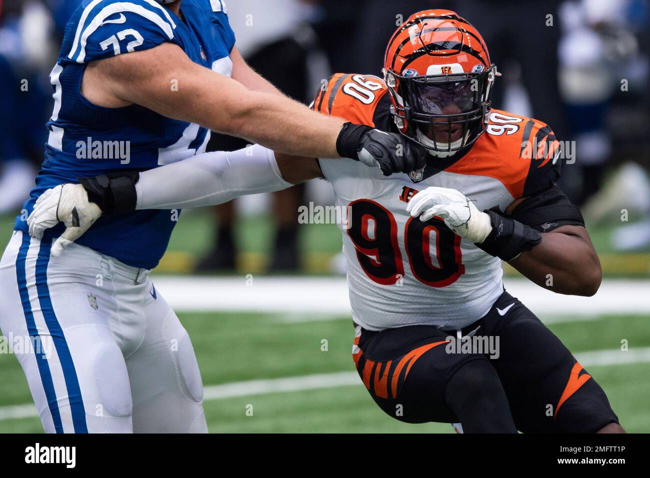 Cincinnati Bengals defensive end Khalid Kareem (90) runs off the