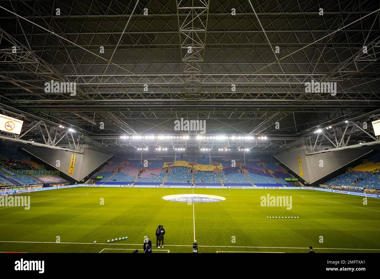 ARNHEM, NETHERLANDS - JANUARY 25: Inside view of the GelreDome home stadium of Vitesse prior to the Dutch Eredivisie match between Vitesse and FC Twente at the GelreDome on January 25, 2023 in Arnhem, Netherlands (Photo by Rene Nijhuis/Orange Pictures) Stock Photo