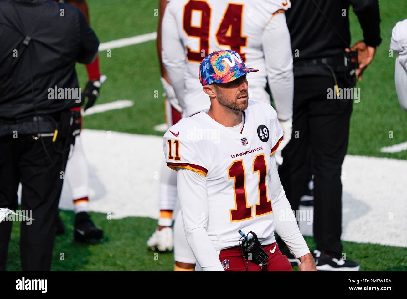 Washington Football Team quarterback Alex Smith (11) wears a