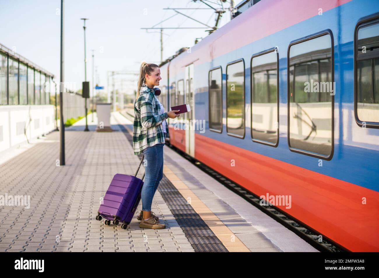 Enter Train One passenger enter train hi-res stock photography and images - Alamy