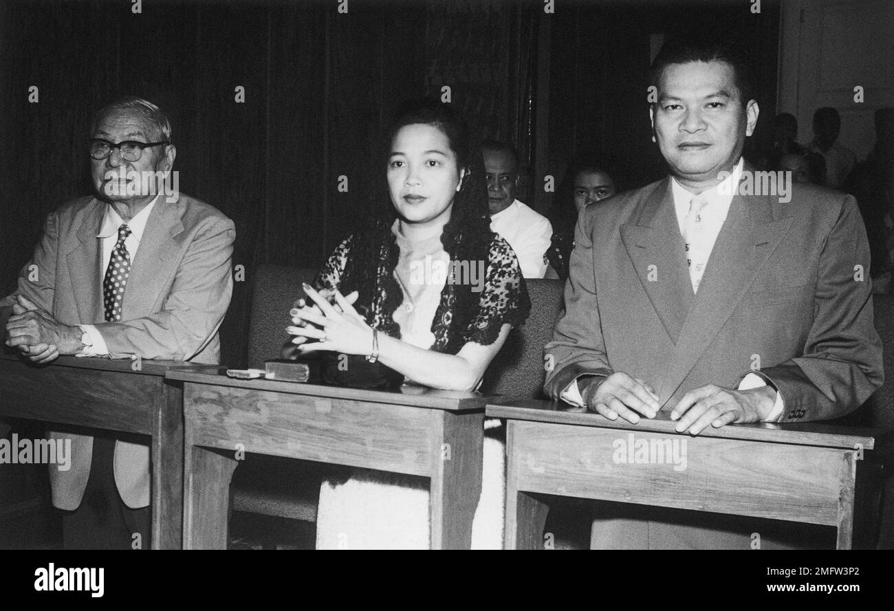 Ramon Magsaysay, right, new president of the Philippines attends