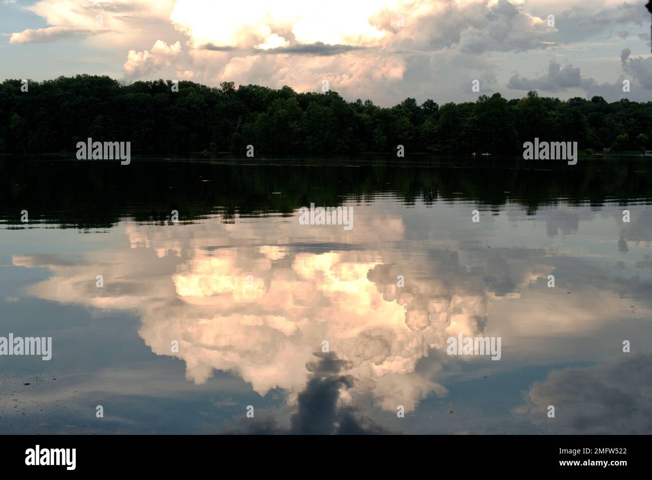 Reflections on PInchot Lake in Pennsylvania Stock Photo - Alamy