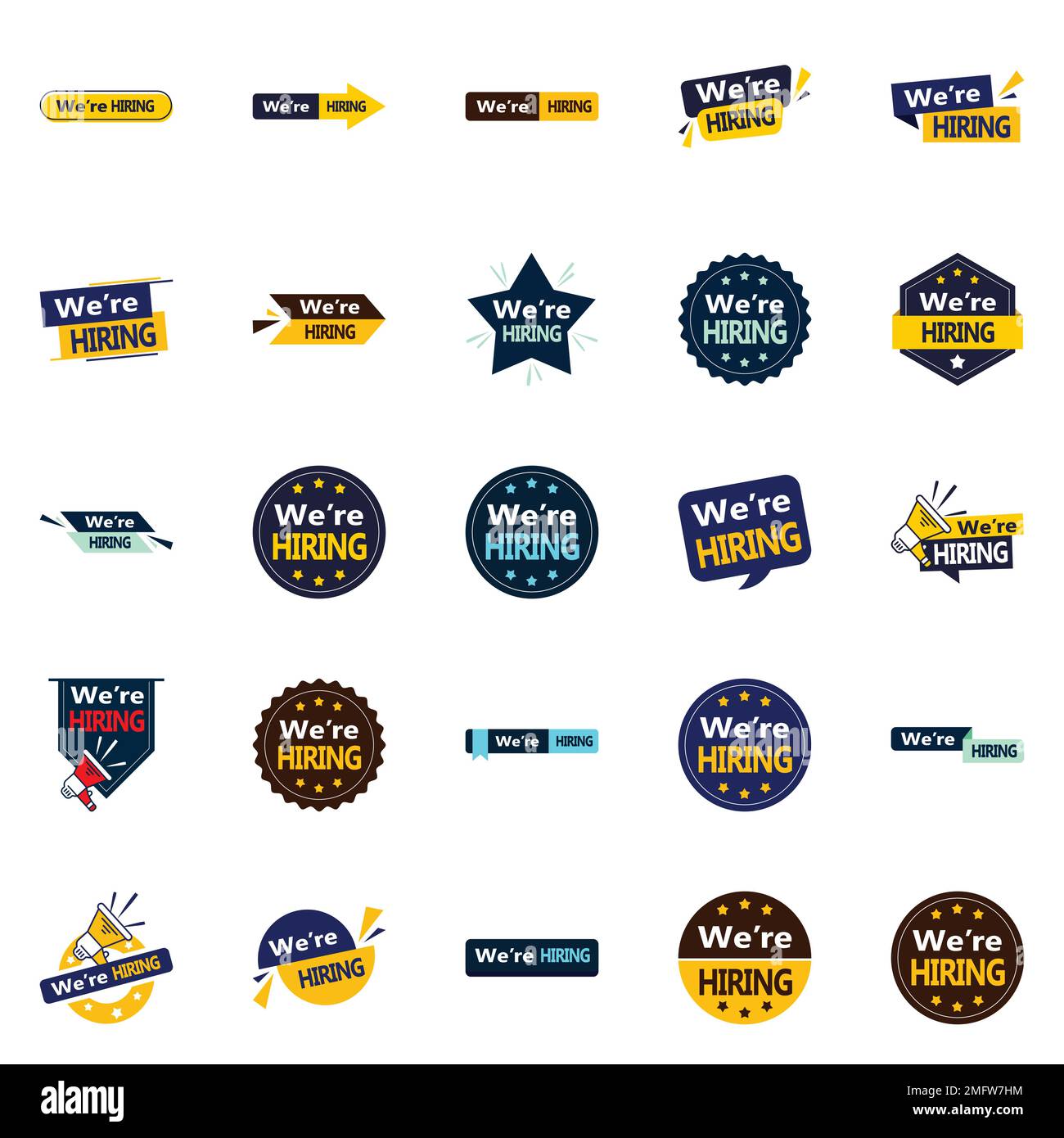 25 Unique We're Hiring Vector Designs for Your Next Job Fair Stock