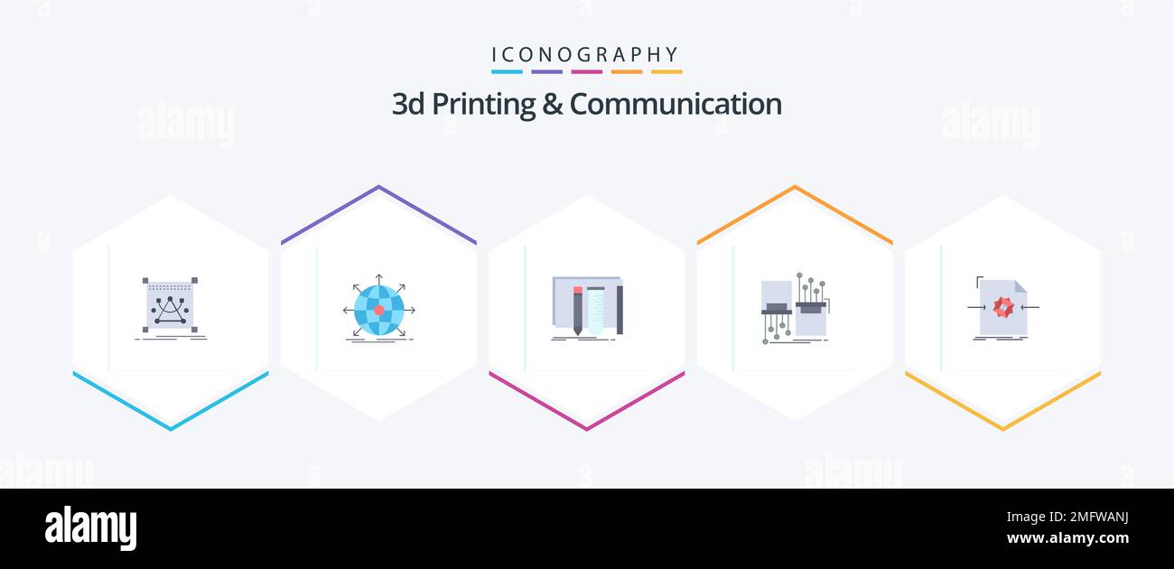 3d Printing And Communication 25 Flat icon pack including electronic ...