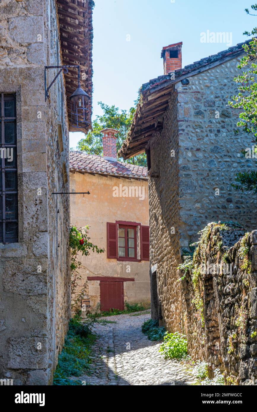 Street scene in Pérouges, France Stock Photo