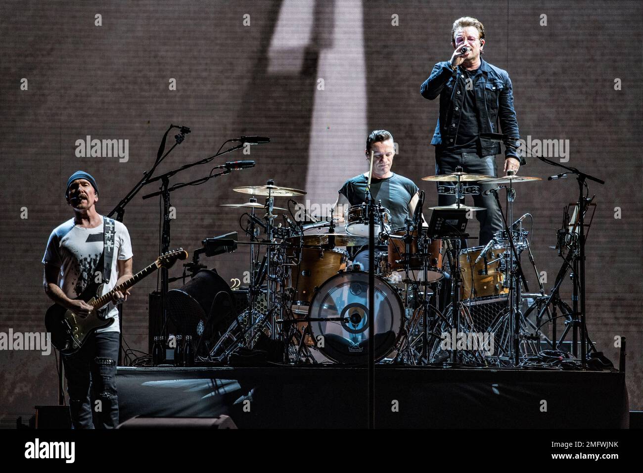 U2 in concert at Lincoln Financial Field in Philadelphia Stock Photo