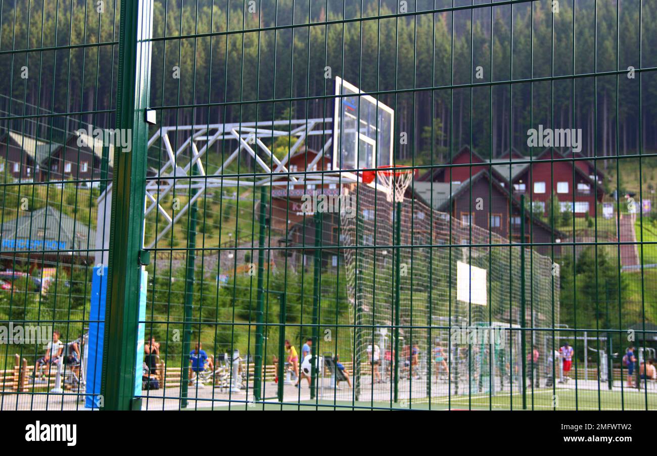 Outdoor Sports Courts At Public Countryside Sports Club Stock Photo