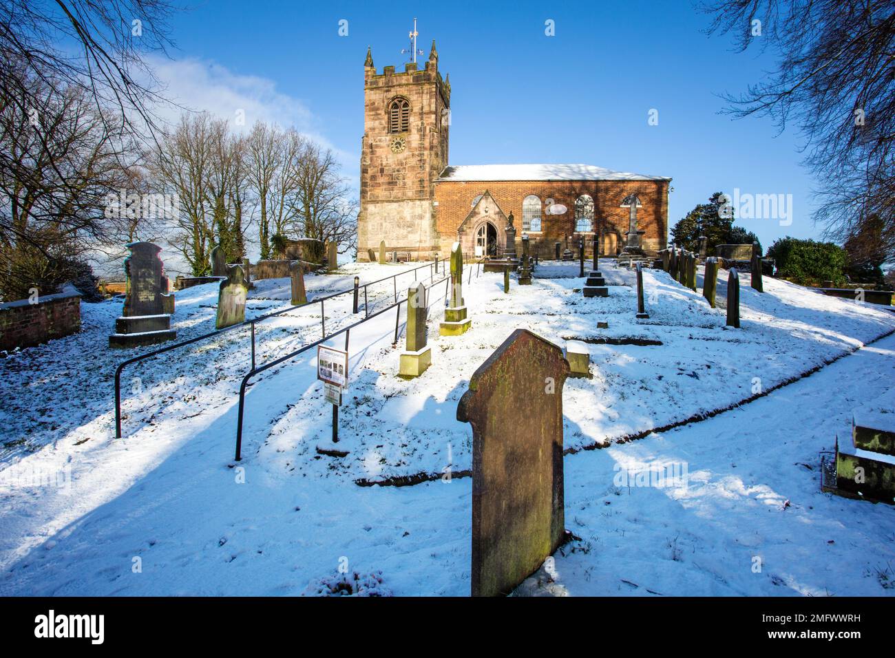 View of All Saints Church in the Cheshire village of Church Lawton
