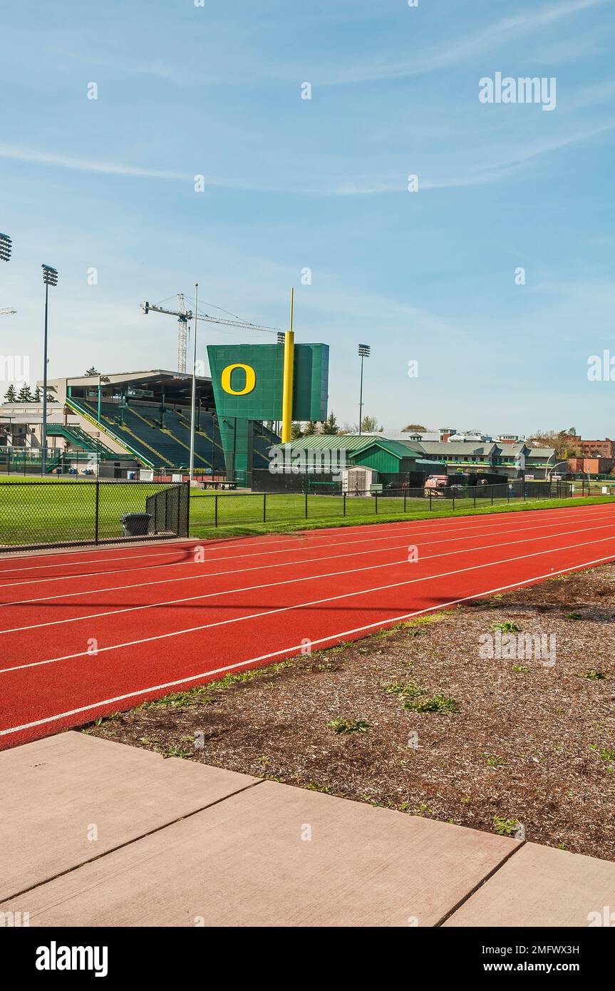 University of Oregon track and field stadium, Hayward Field, in Eugene