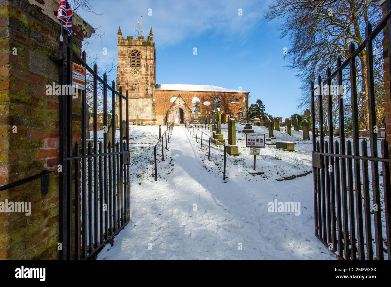 View of All Saints Church in the Cheshire village of Church Lawton