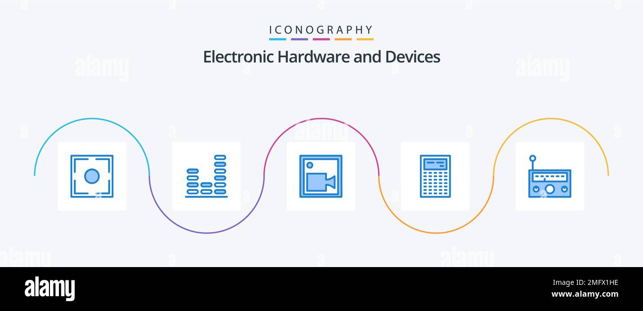 Devices Blue 5 Icon Pack Including equipment. math. cam. device ...