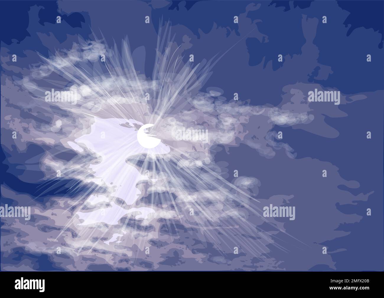 sky illustration. sun and dark sky vector illustration Stock Vector