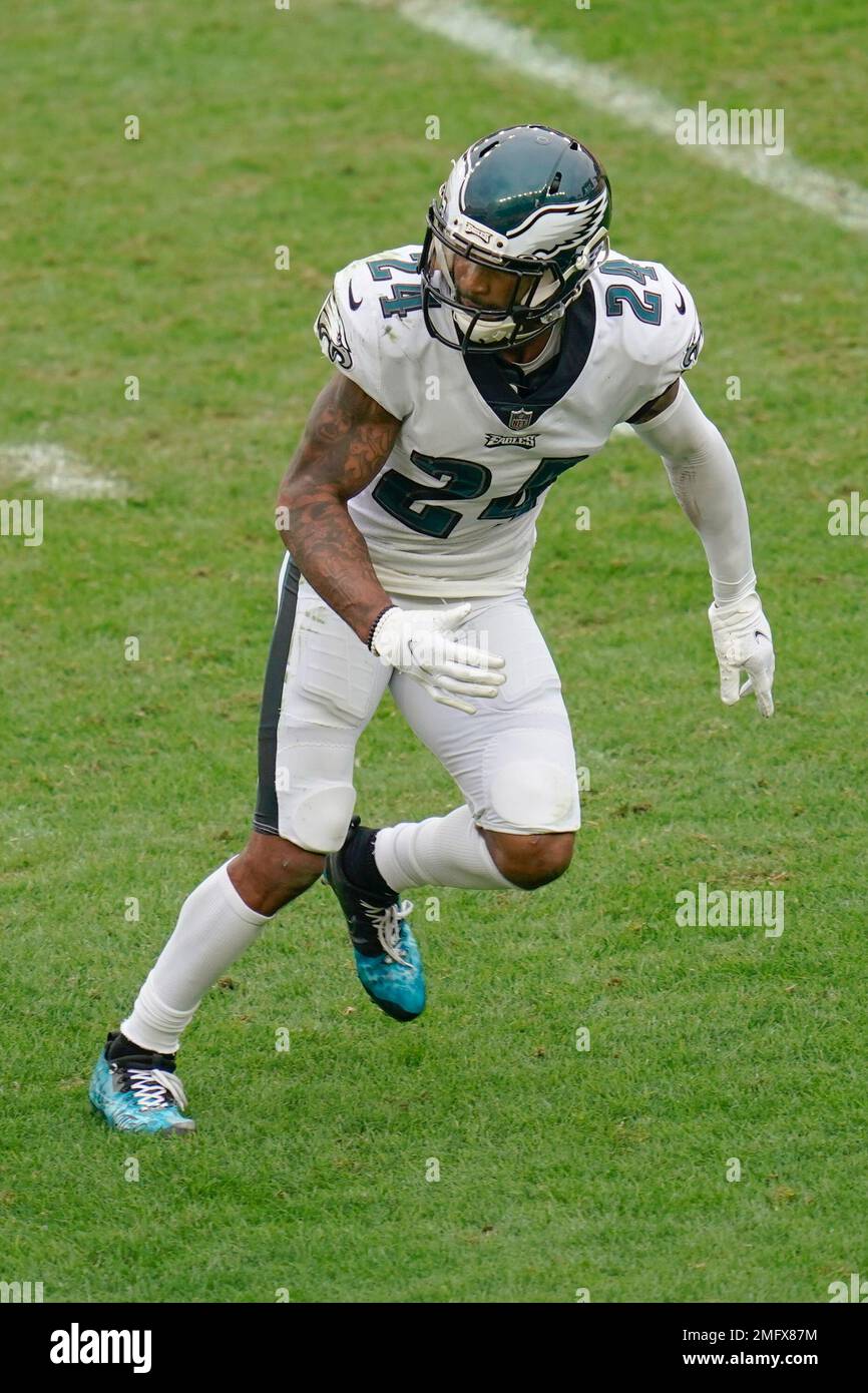 Philadelphia Eagles cornerback Darius Slay (24) plays in an NFL