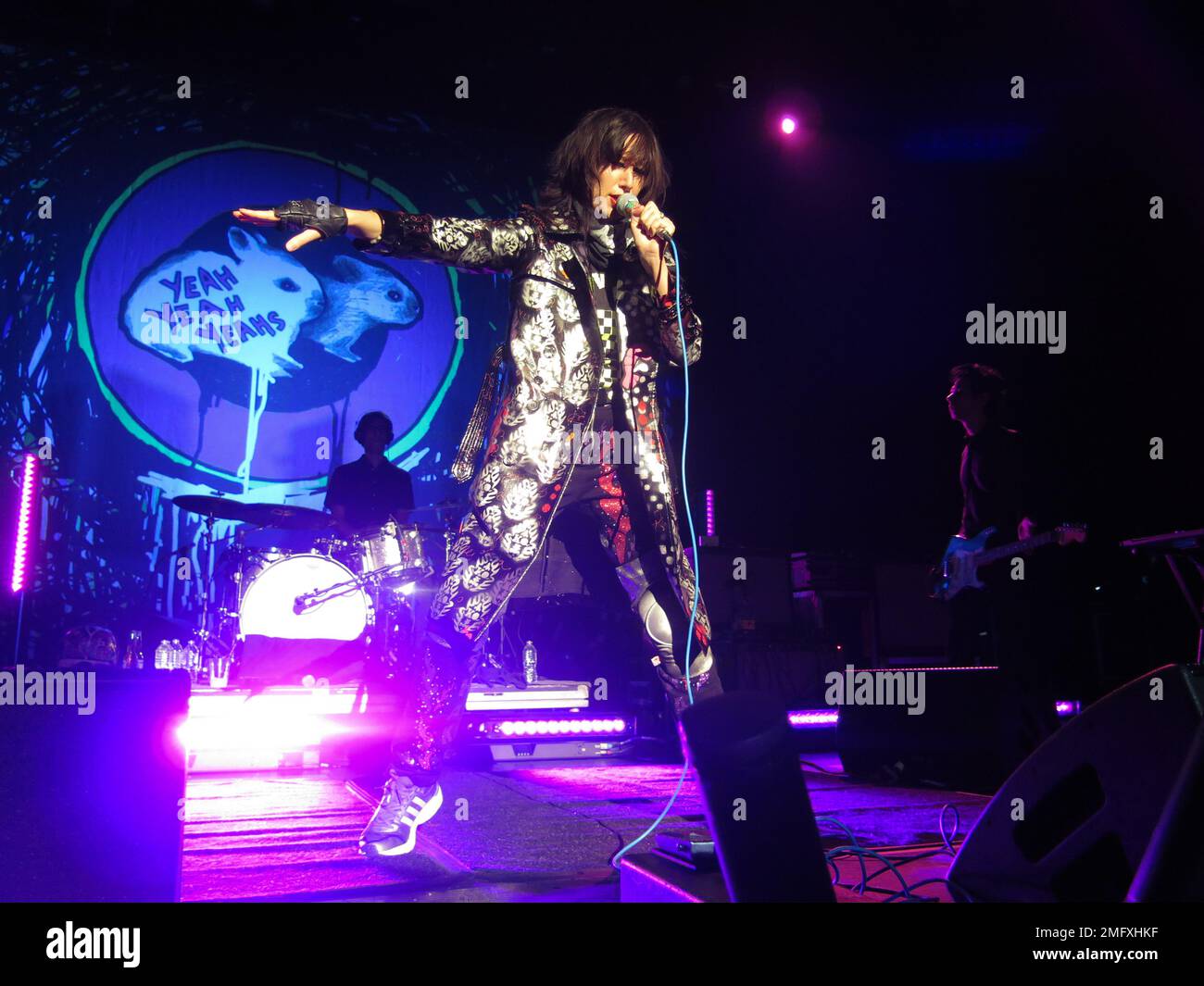 Yeah Yeah Yeahs in concert at the Kings Theatre in New York Stock Photo