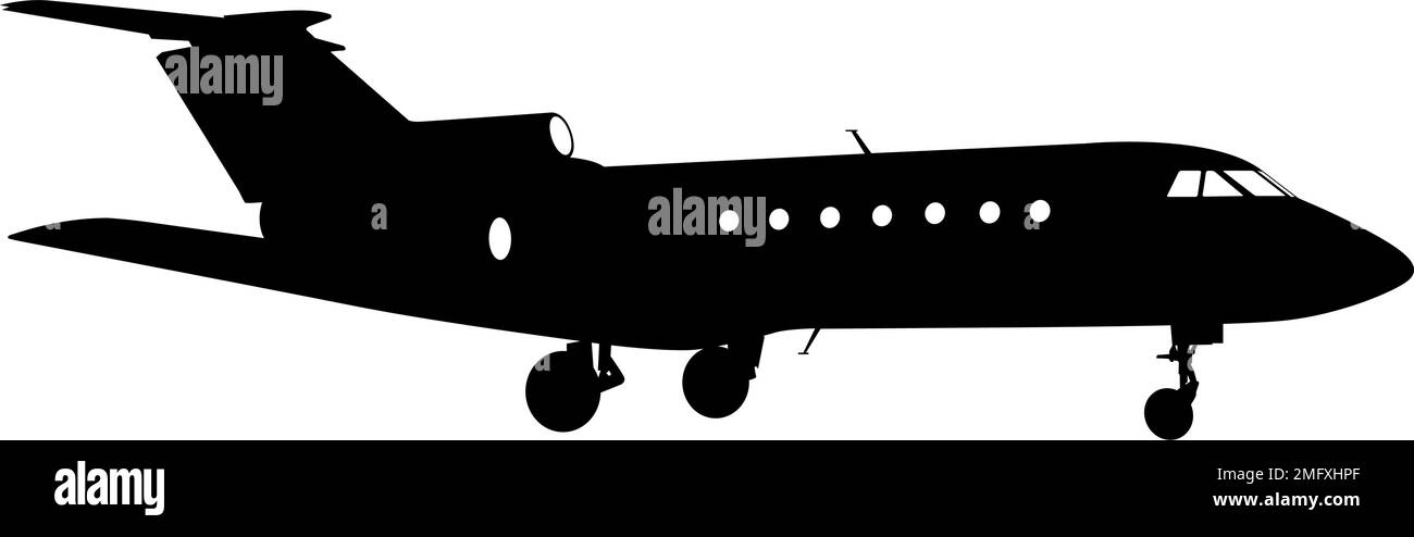 Silhouette passenger aircraft on a white background Stock Vector Image ...