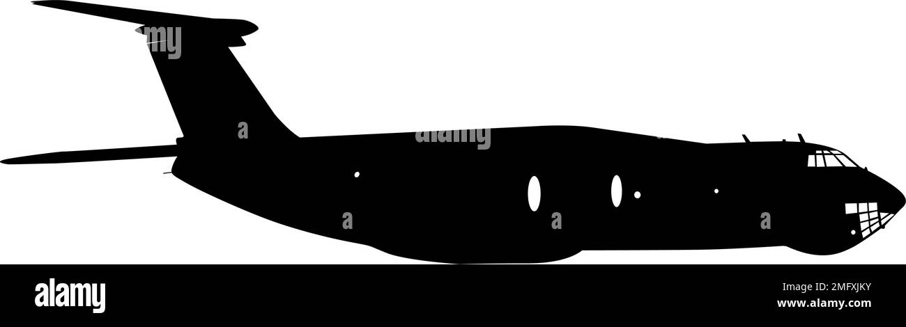 Silhouette passenger aircraft on a white background Stock Vector Image ...