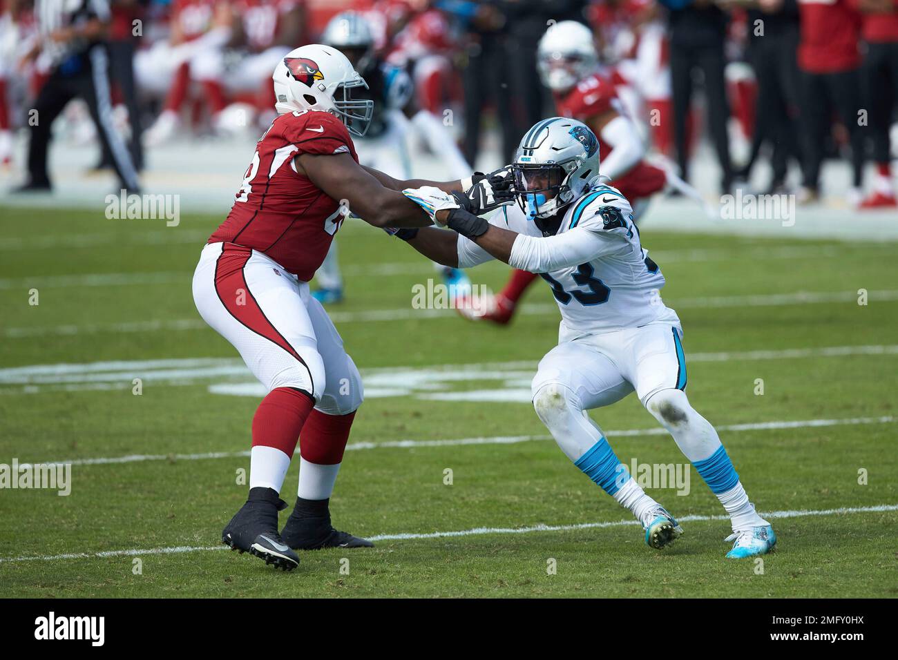 Arizona Cardinals offensive tackle Kelvin Beachum (68) blocks Carolina ...