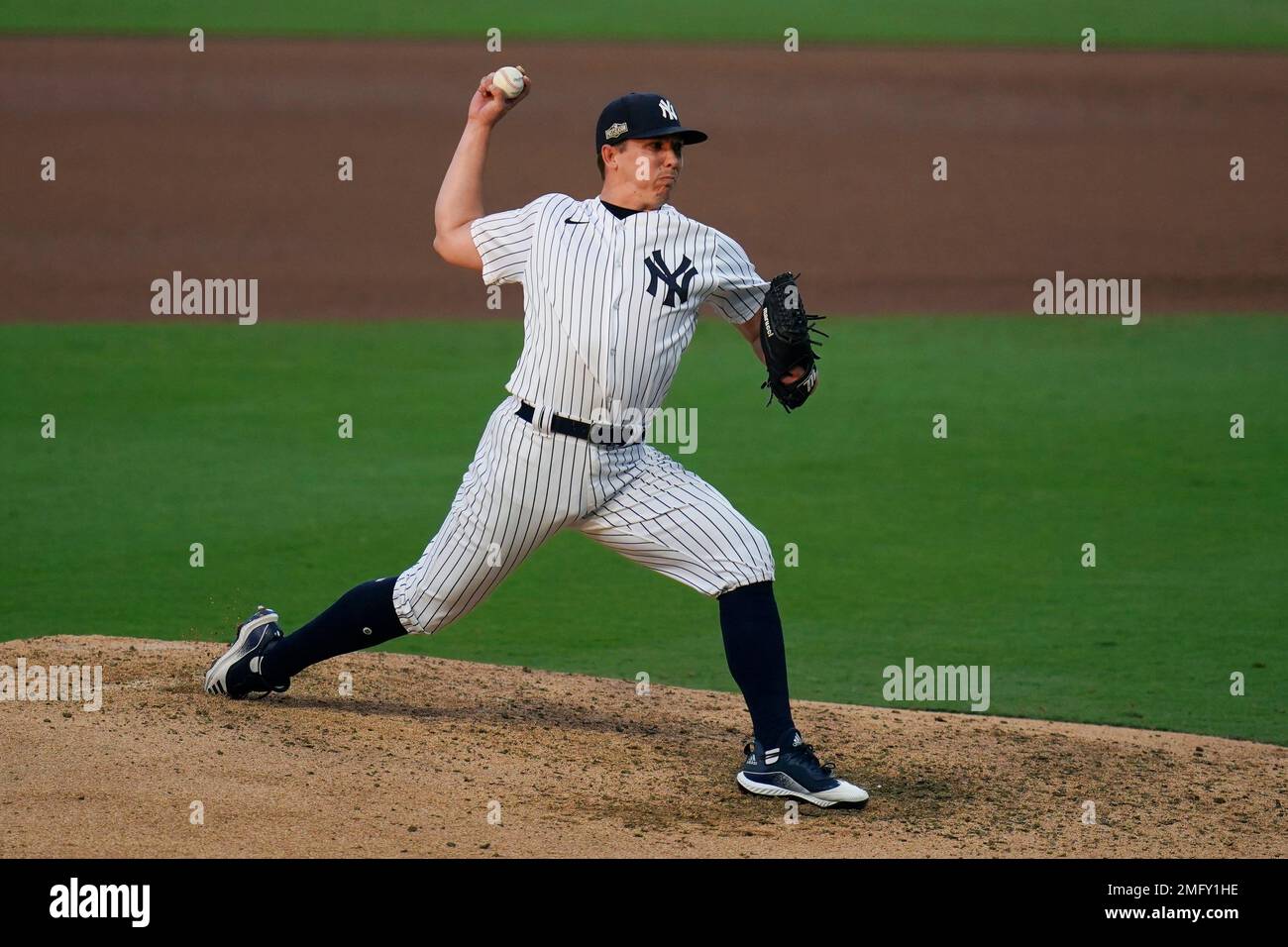 New York Yankees relief pitcher Chad Green throws against the