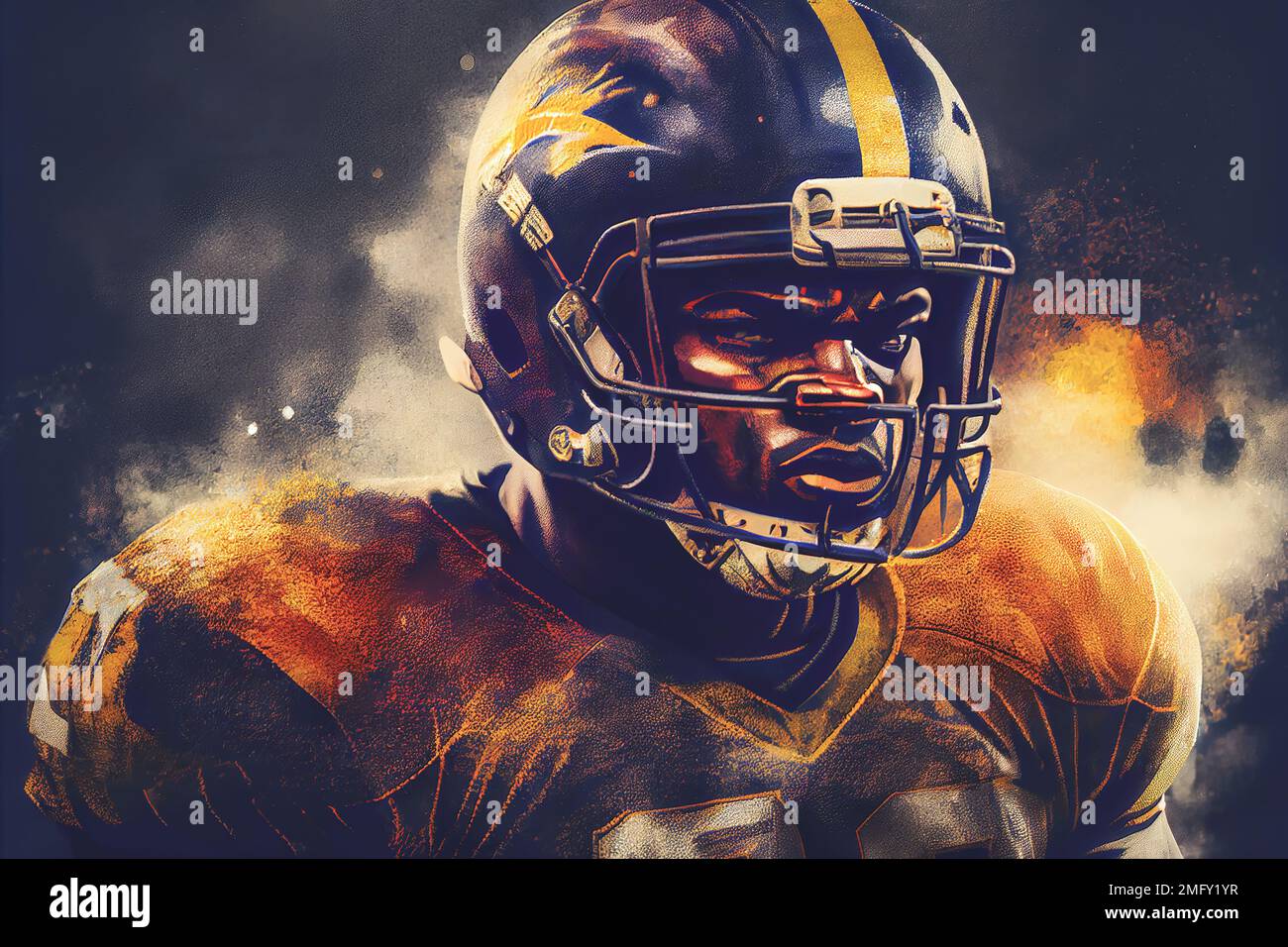 3D render of American football player, athlete sportsman on abstract  background. Sport and motivation wallpaper. Sports banner horizontal Stock  Photo - Alamy