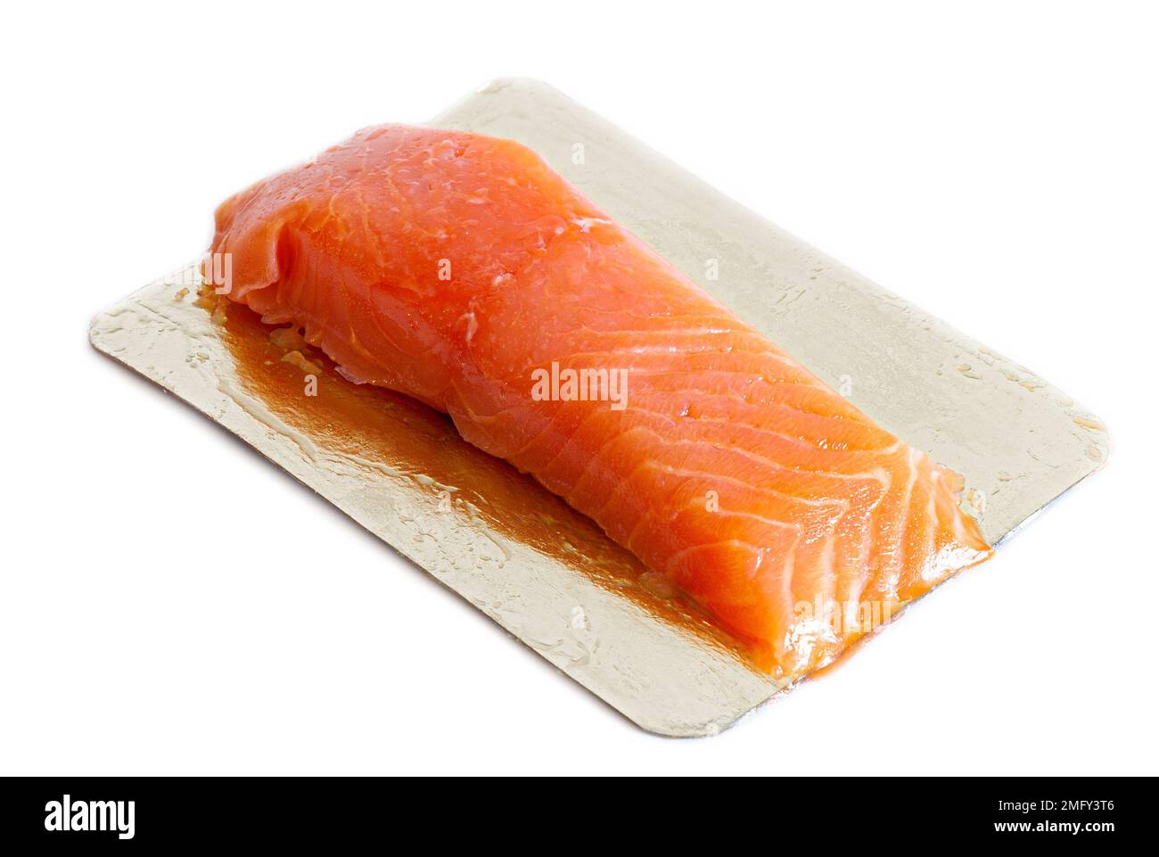 salmon trout red fish meat fillet, isolated Stock Photo