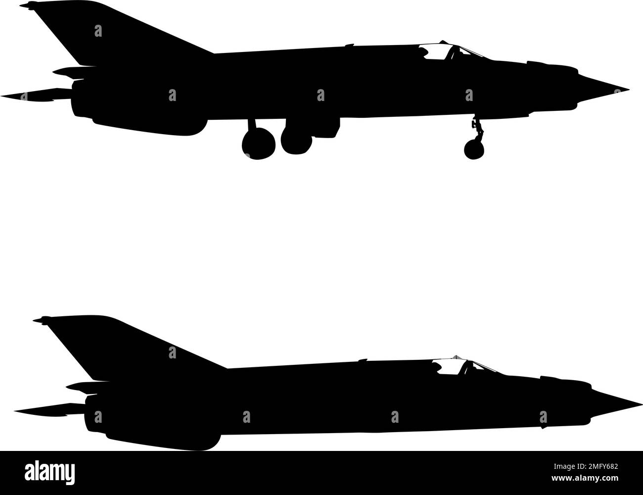 Silhouette military aircraft on a white background Stock Vector Image ...