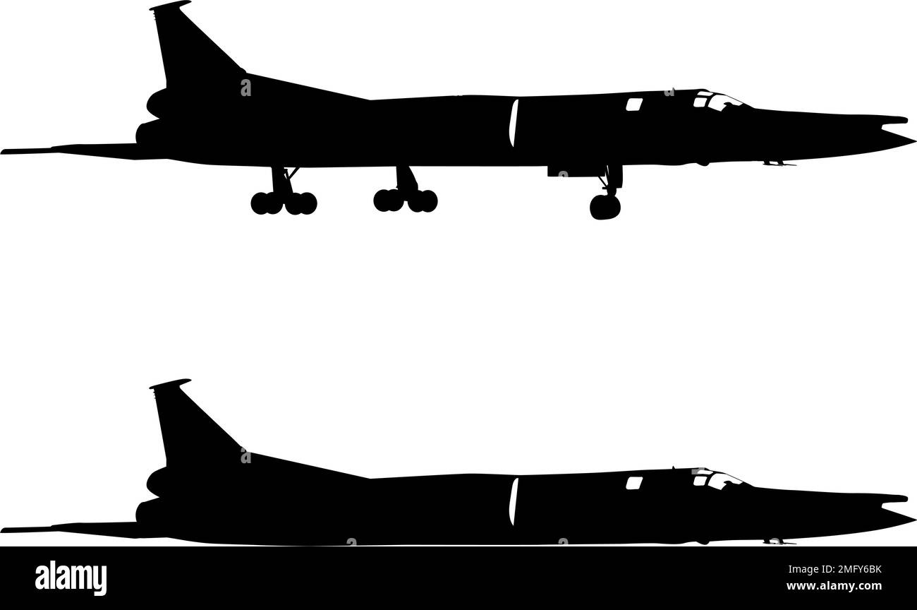 Silhouette military aircraft on a white background Stock Vector Image ...
