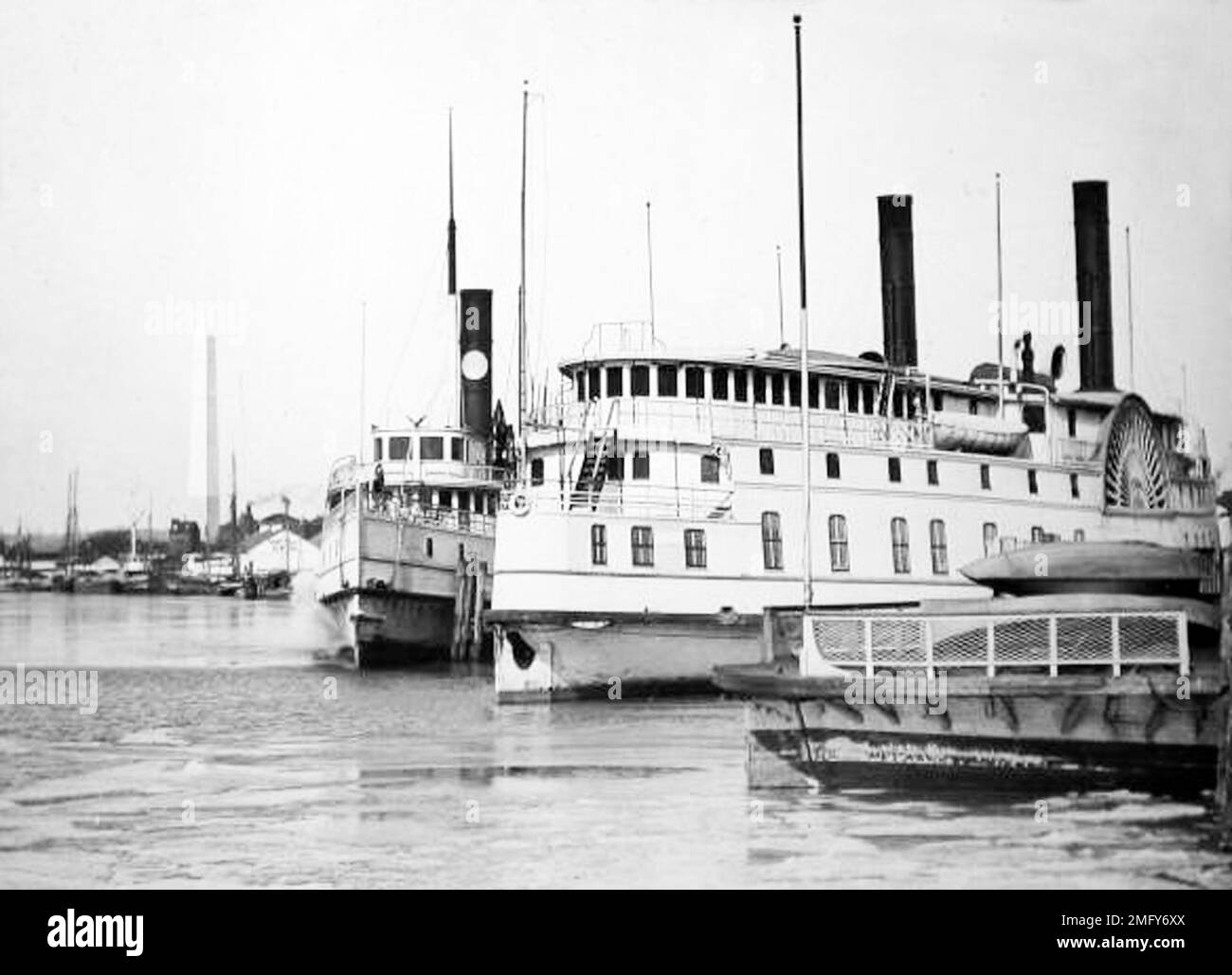 Steam river boats, Potomac River, Washington DC, USA, Victorian period Stock Photo