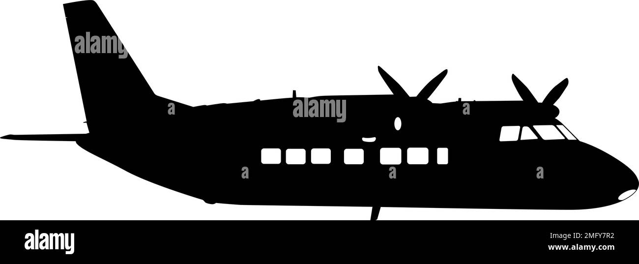 Silhouette passenger aircraft on a white background Stock Vector Image ...