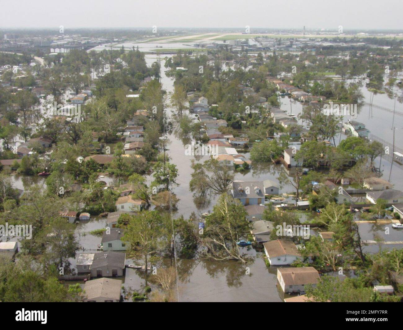 Aftermath - Aerial - 26-HK-330-48. Kenner Flooding. Hurricane Katrina Stock Photo